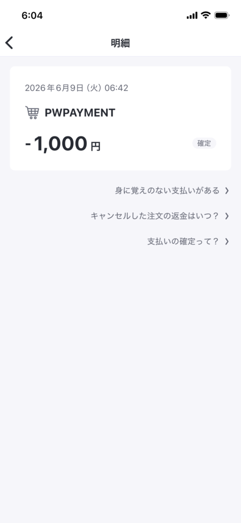 クレジットカード明細