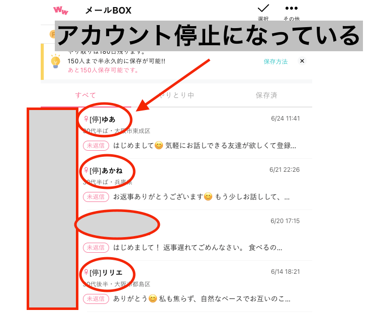 メールBOXの内容